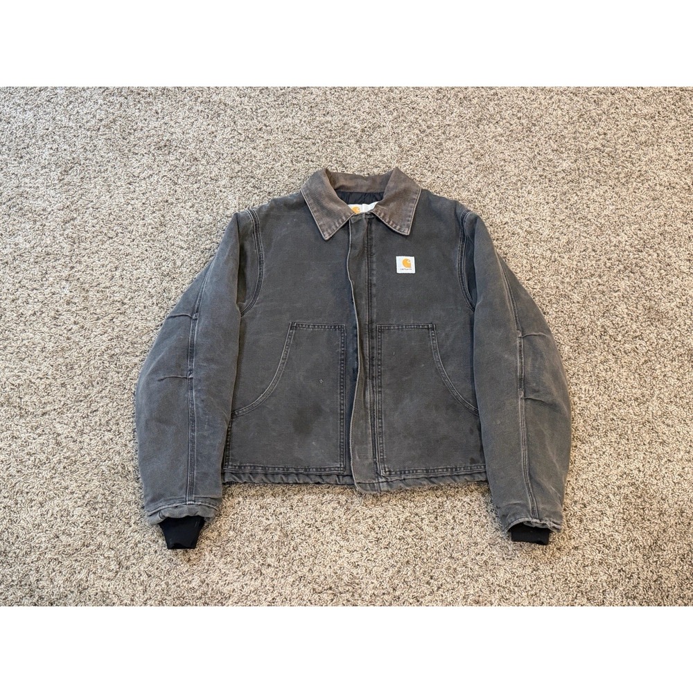 Vintage Washed Black Carhartt Santa Fe Jacket Men's Size Med/Large Y2K Work Wear